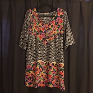 Multicolored Shift Dress